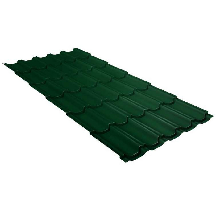 Металлочерепица Grand Line Kvinta plus (Квинта Плюс) 0,5 GreenCoat Pural Matt BT RAL 6005 Зеленый мох